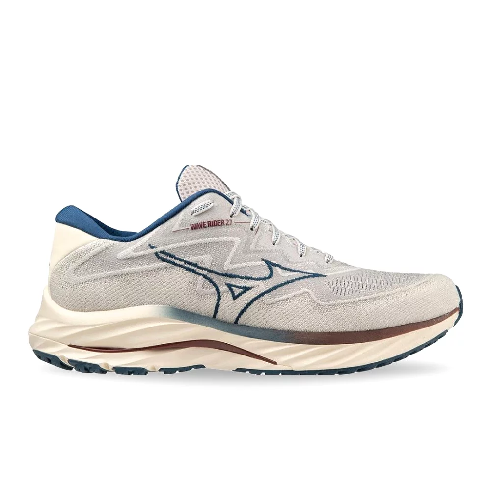 Mizuno Men's Wave Rider 27 SSW - Papyrus/Blue Opal