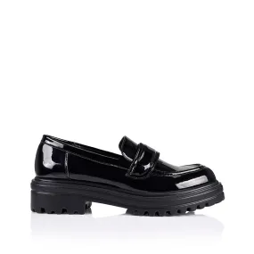 Moss Chunky Loafers - Black Patent