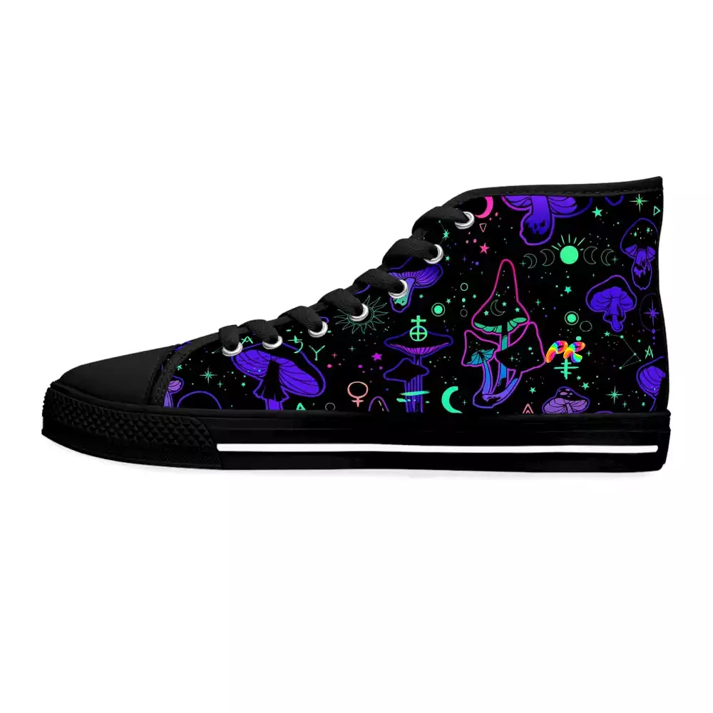 Mushroom Cult Women's High Top Canvas Rave Shoes