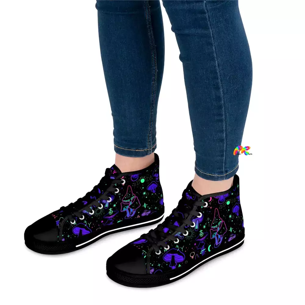 Mushroom Cult Women's High Top Canvas Rave Shoes