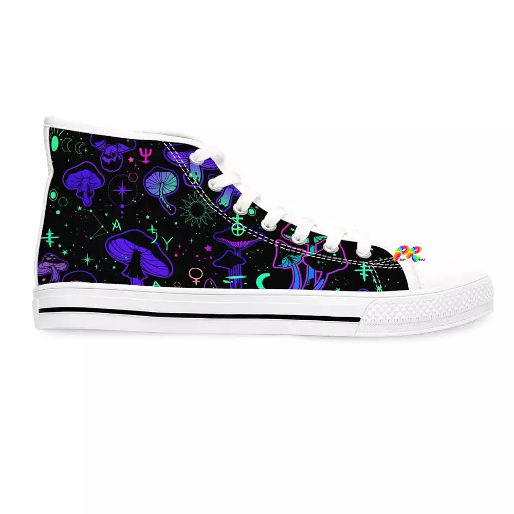 Mushroom Cult Women's High Top Canvas Rave Shoes