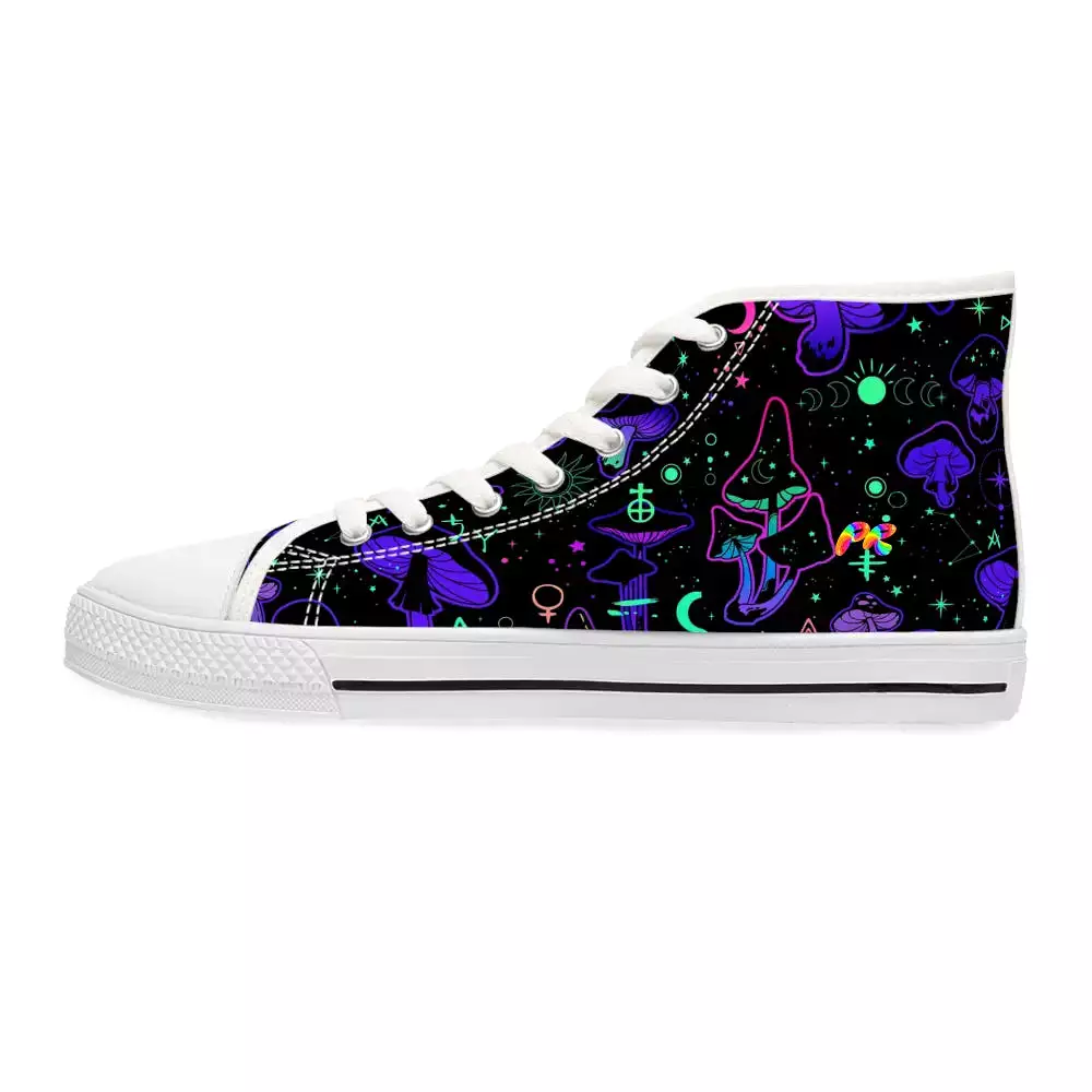 Mushroom Cult Women's High Top Canvas Rave Shoes