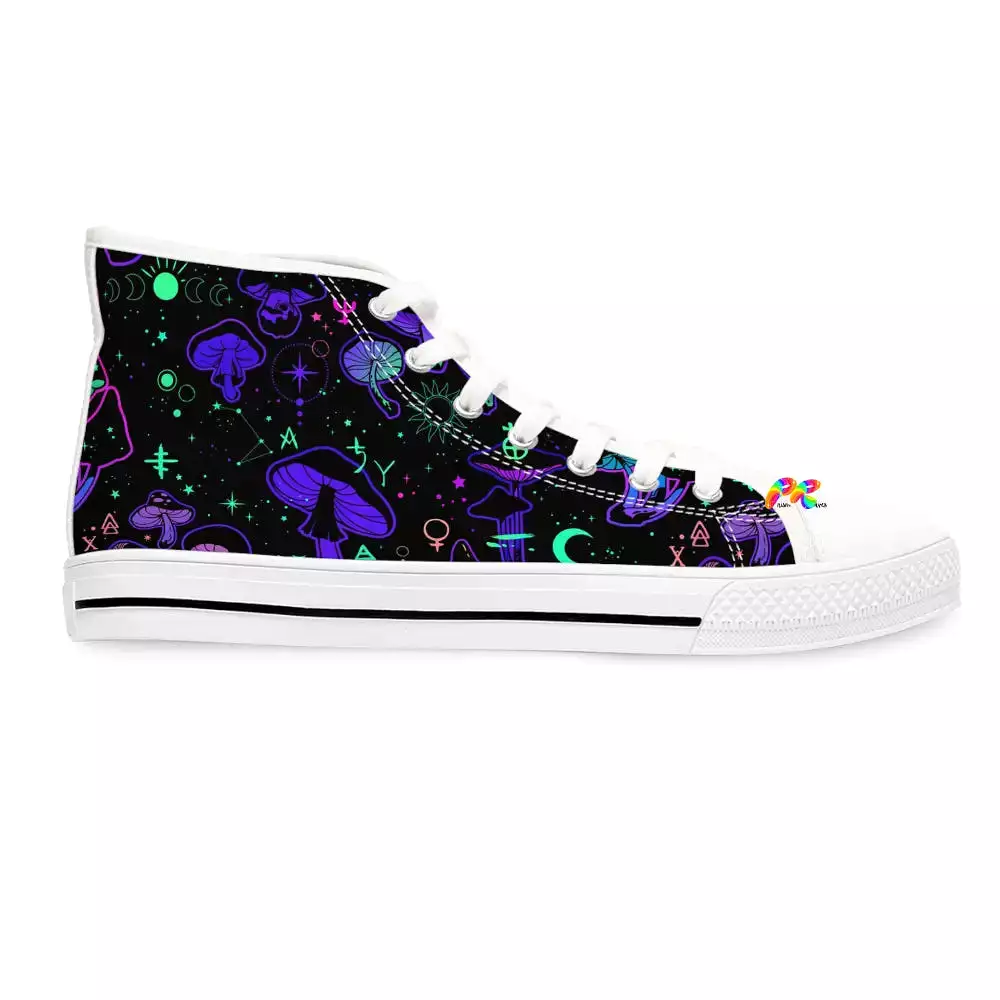 Mushroom Cult Women's High Top Canvas Rave Shoes