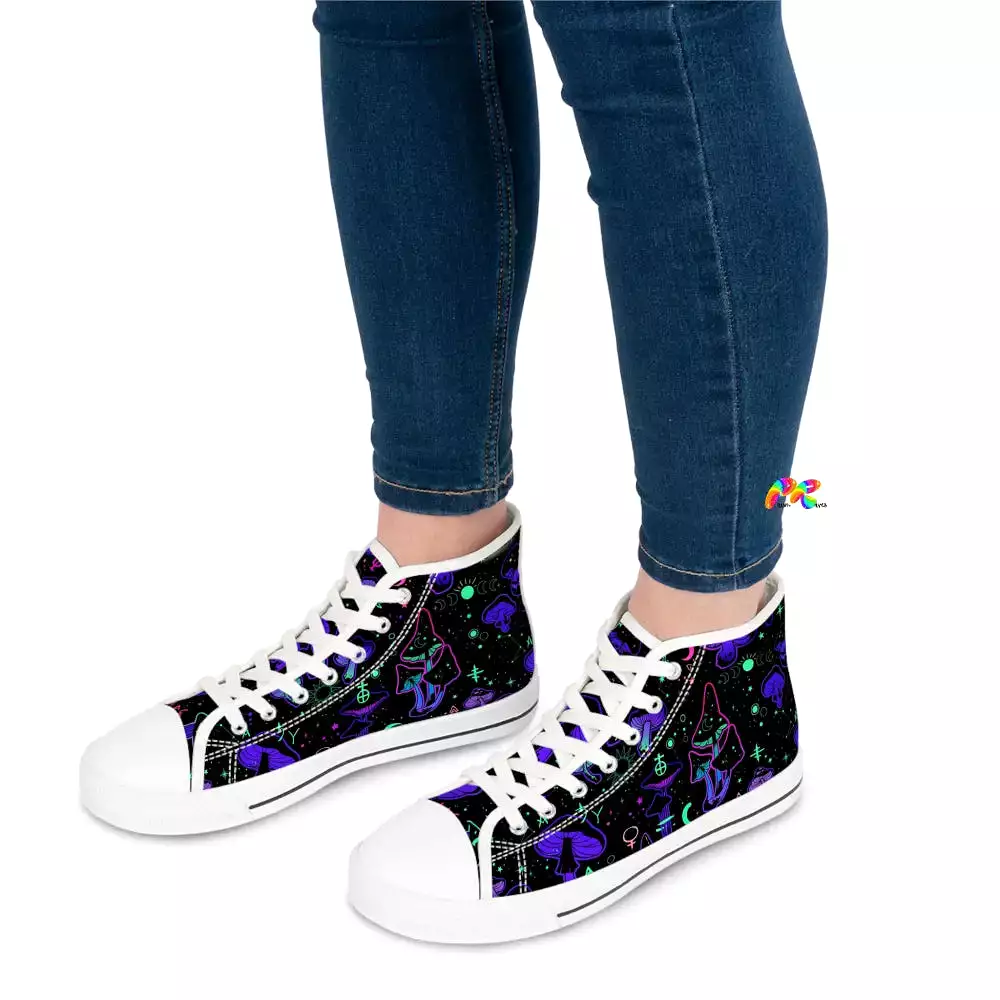 Mushroom Cult Women's High Top Canvas Rave Shoes