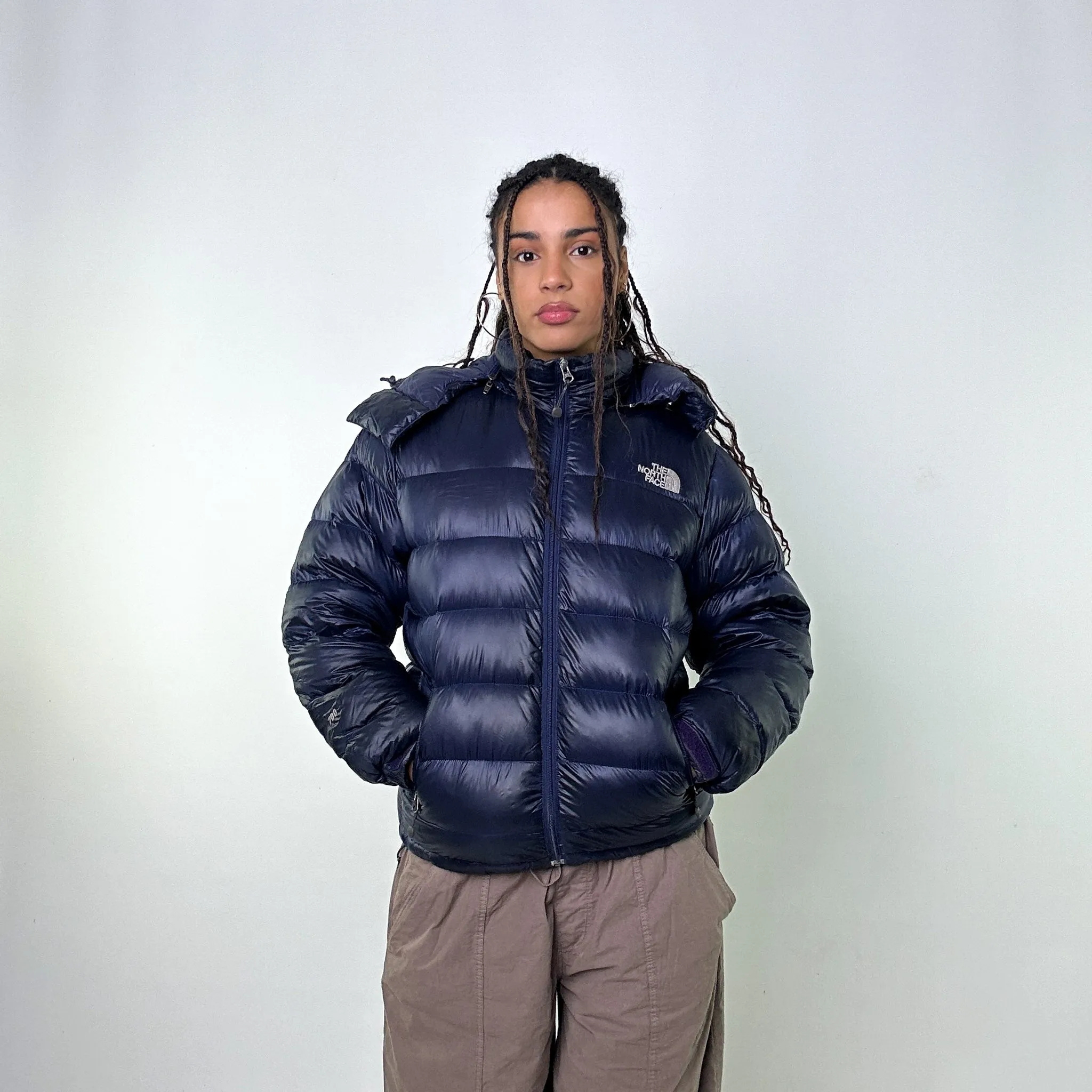 Navy Blue 90s The North Face 700 Series Puffer Jacket Coat (S)