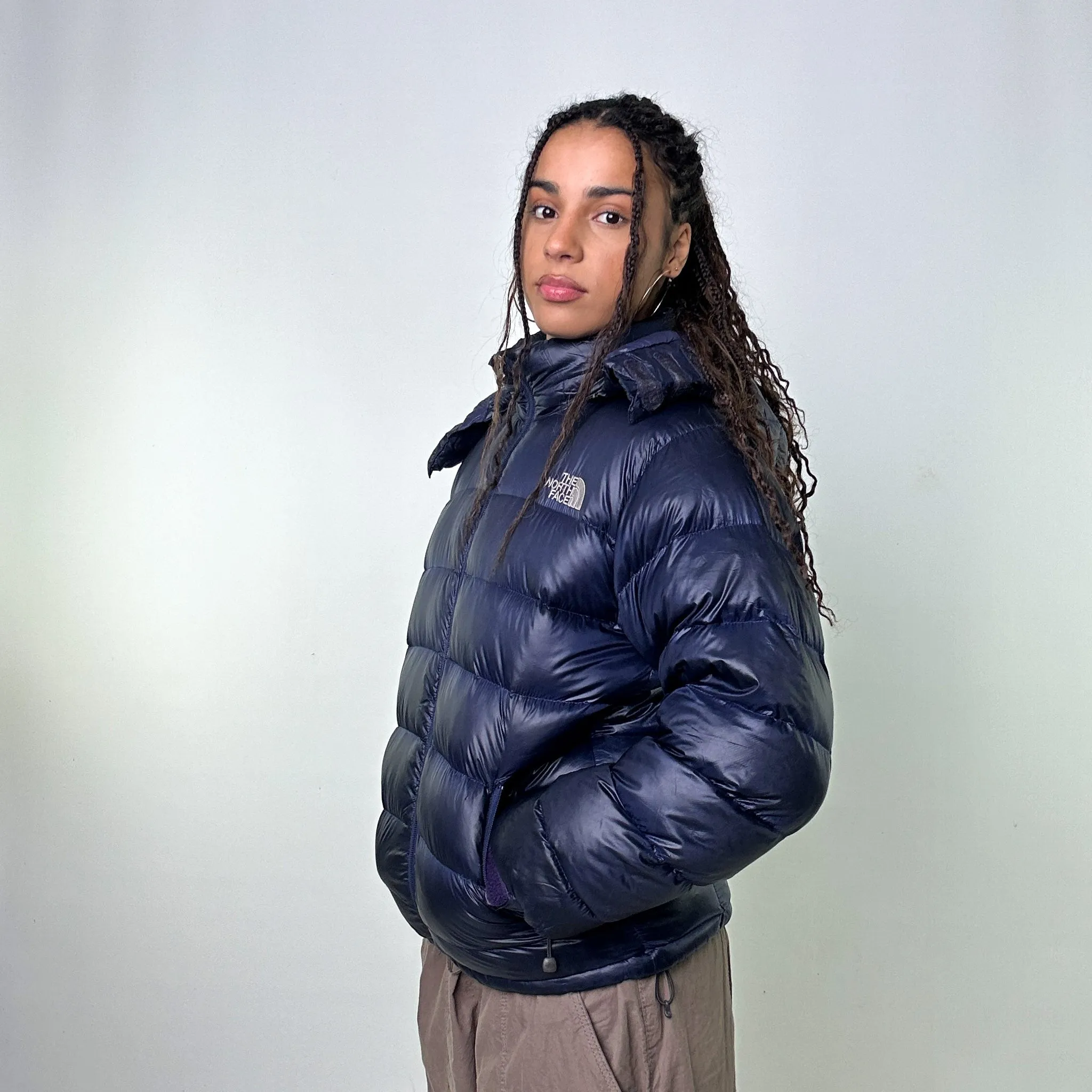 Navy Blue 90s The North Face 700 Series Puffer Jacket Coat (S)