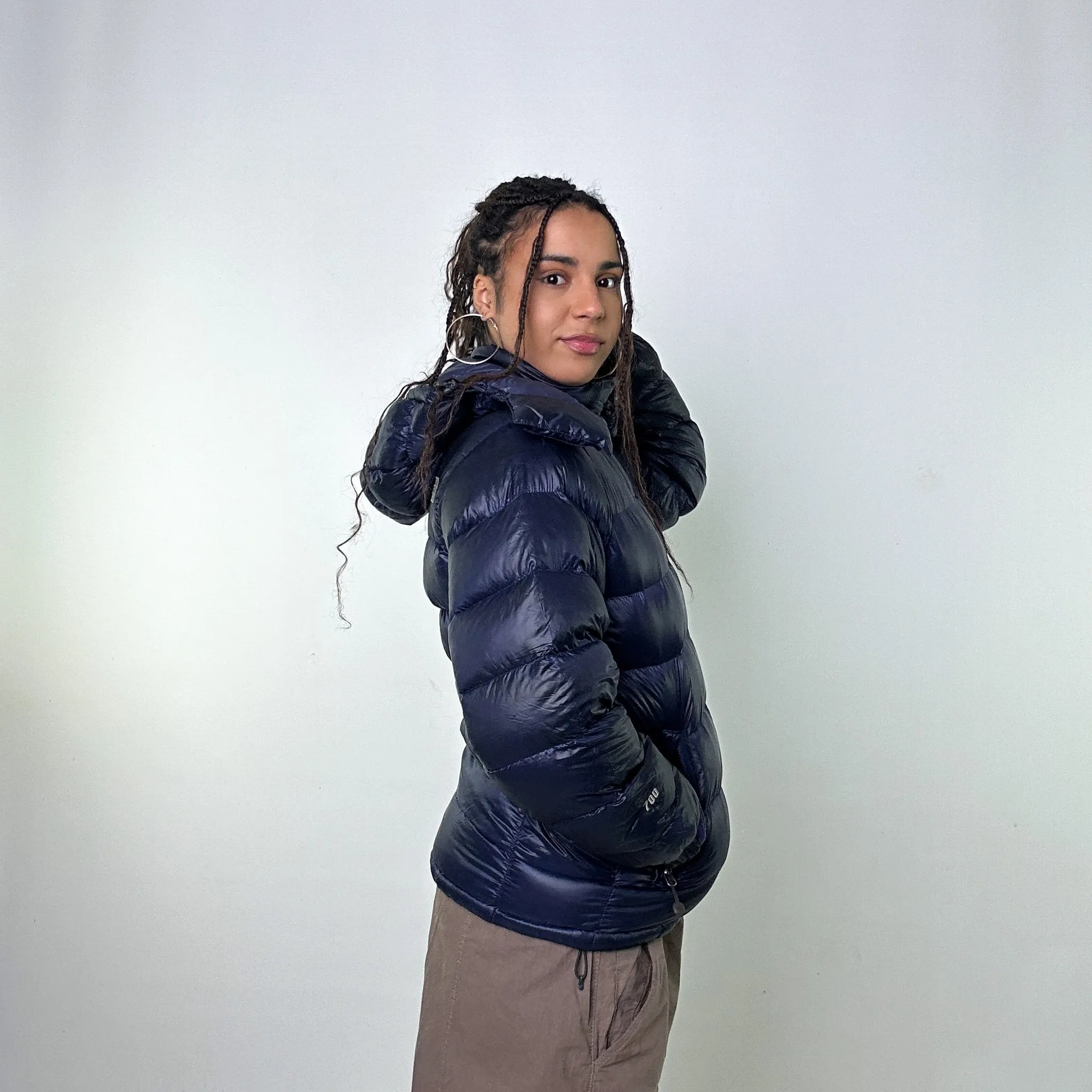 Navy Blue 90s The North Face 700 Series Puffer Jacket Coat (S)