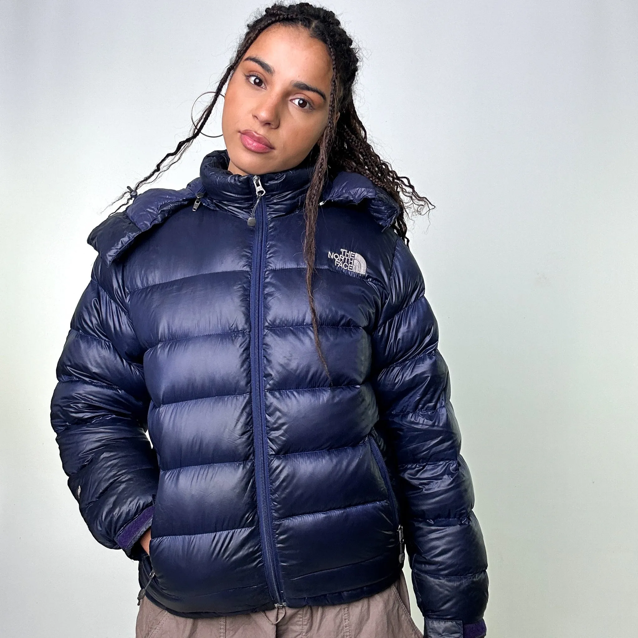 Navy Blue 90s The North Face 700 Series Puffer Jacket Coat (S)