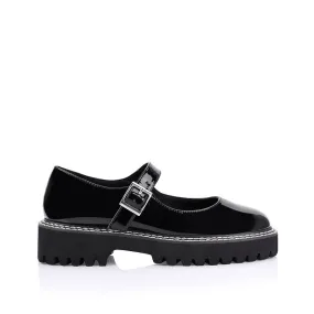 Nene Chunky Mary Jane Loafers - Black Patent