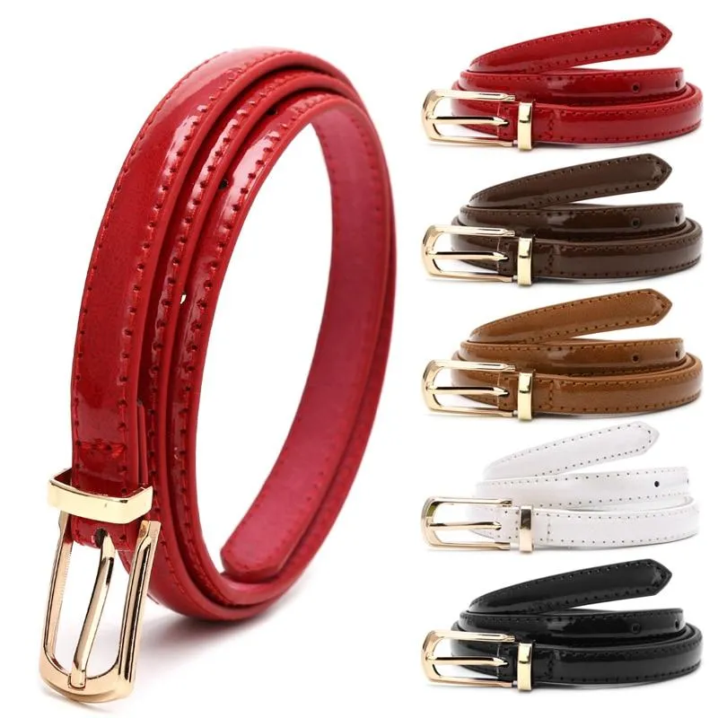 New Candy Color Metal Buckle Thin Casual Belt For Women