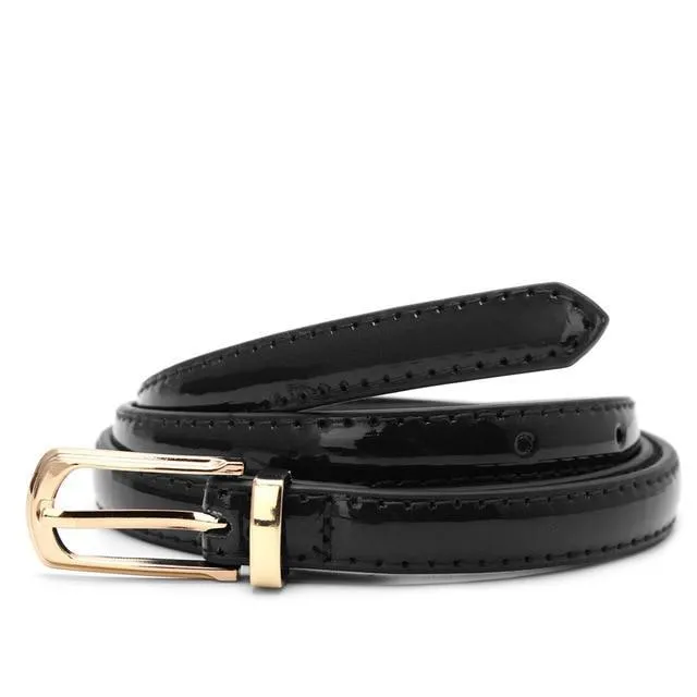 New Candy Color Metal Buckle Thin Casual Belt For Women