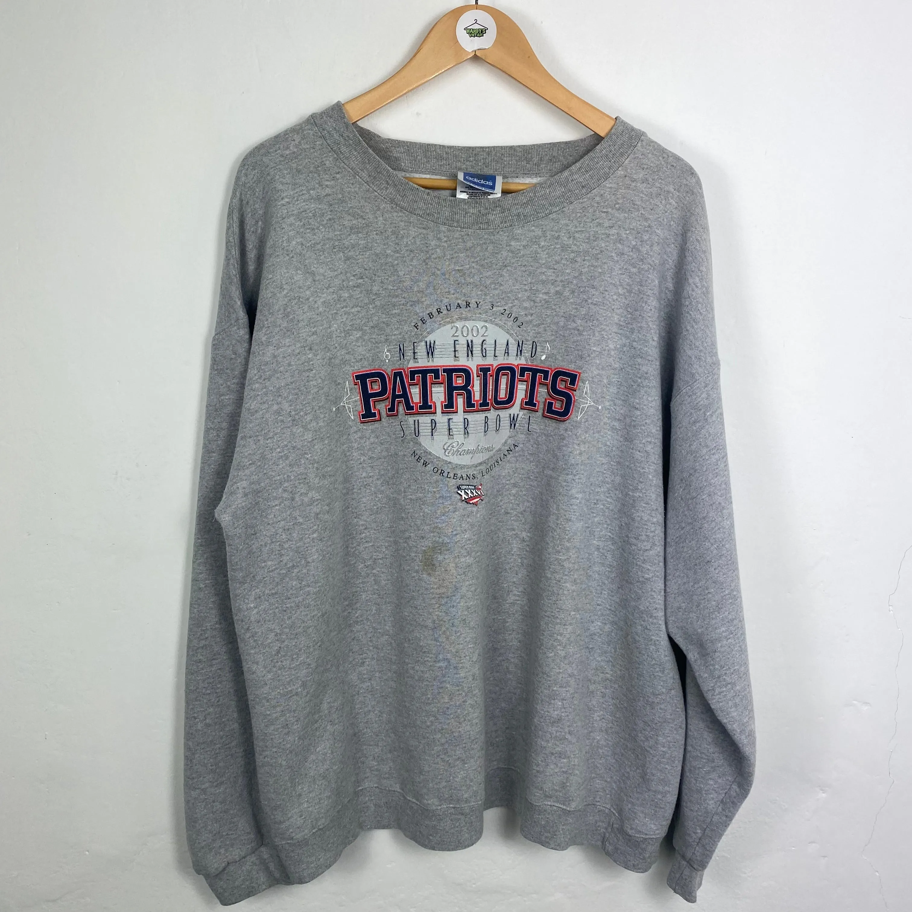 New England patriots 2002 sweater large