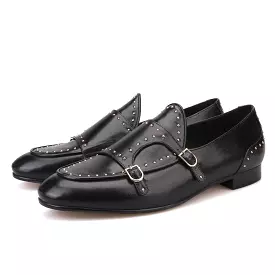 OneDrop Men Handmade Spikes Leather Party Wedding Prom Dress Shoes Loafers