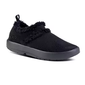 Oofos Women's OOcoozie Low Shoe - Black Sherpa