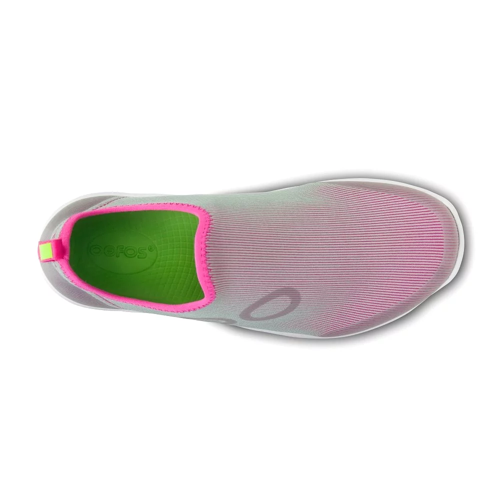 Oofos Women's OOmg Sport Low Shoe - White & Fuchsia