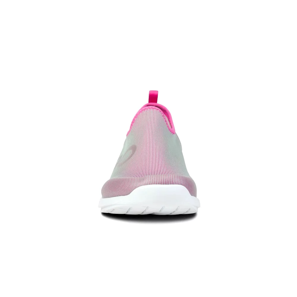 Oofos Women's OOmg Sport Low Shoe - White & Fuchsia