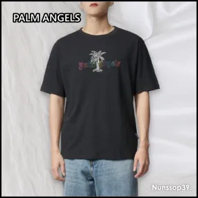 Palm Angels  |Crew Neck Street Style Plain Cotton Short Sleeves Logo