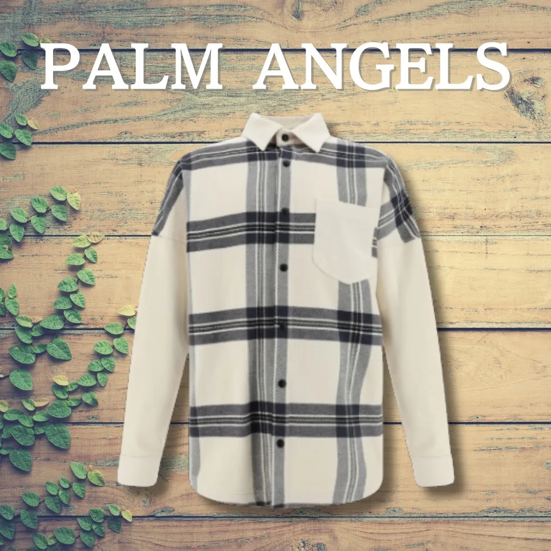 Palm Angels  |Other Plaid Patterns Monogram Street Style Long Sleeves