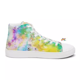 Pastel Tie Dye Women's High Top Canvas Shoes