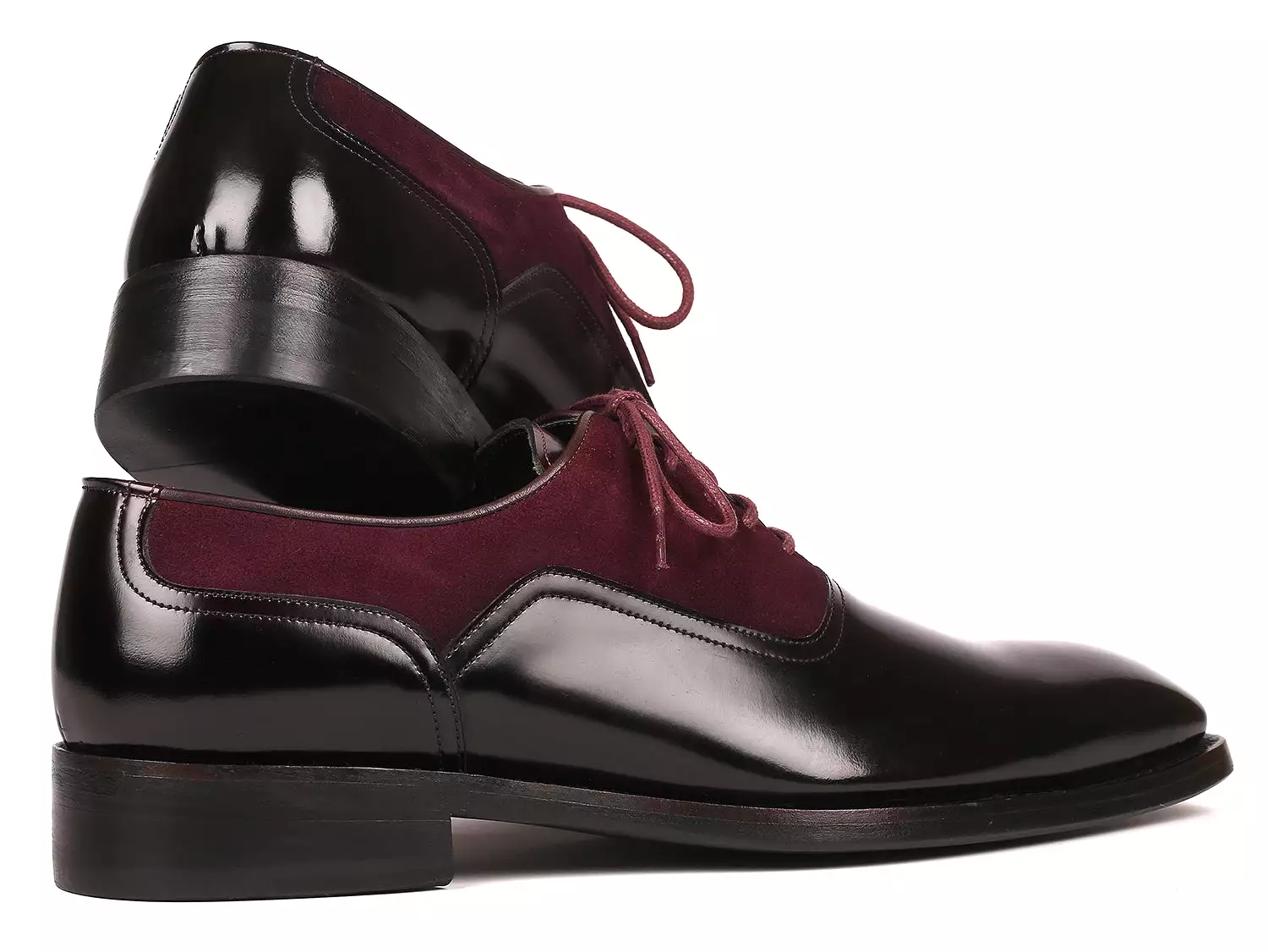 Paul Parkman Men's Burgundy Suede & Black Patent Oxfords - 17BUR85