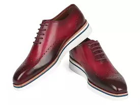 Paul Parkman Men's Smart Casual Wingtip Oxfords Bordeaux - 188-BRD