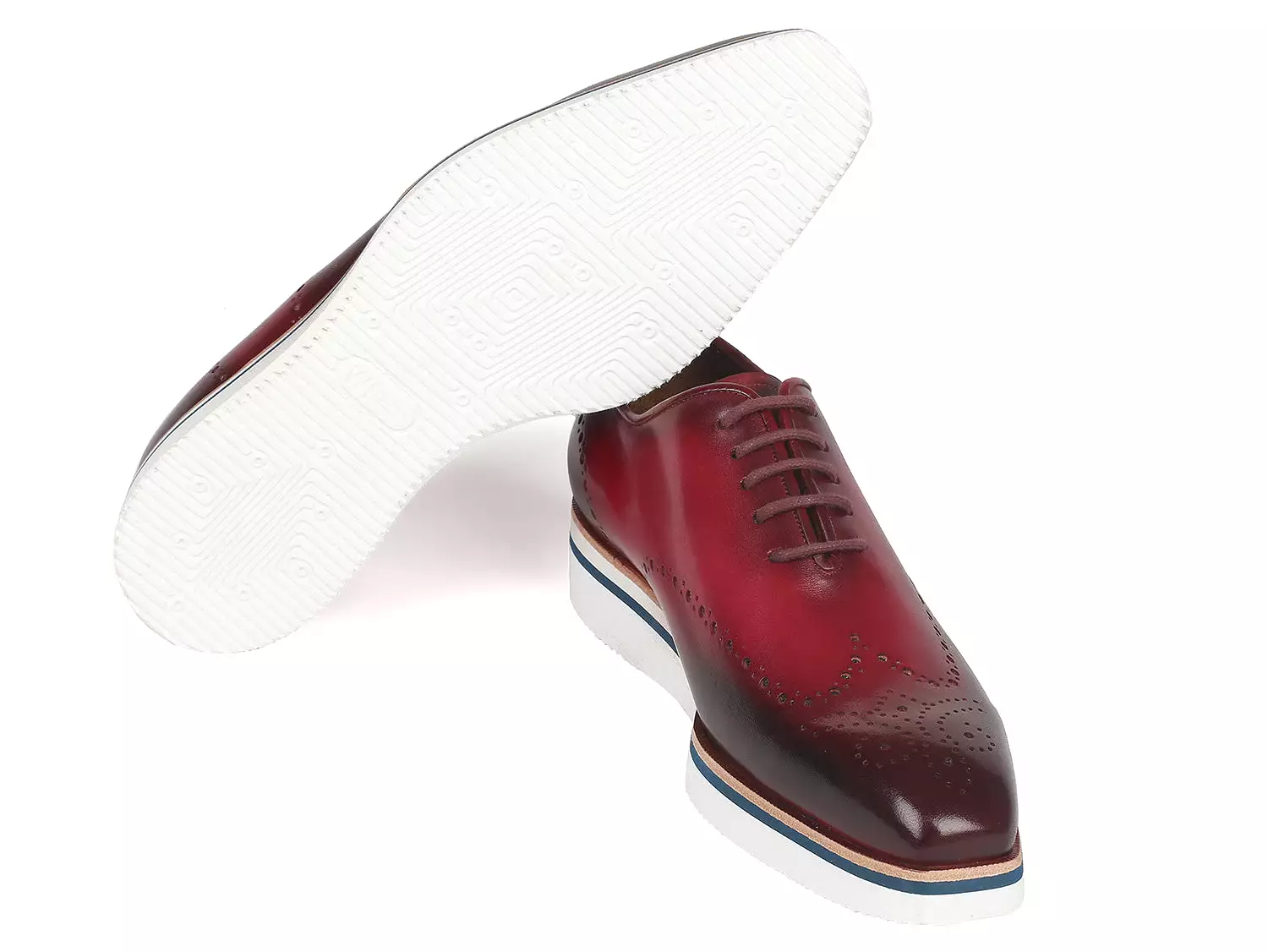 Paul Parkman Men's Smart Casual Wingtip Oxfords Bordeaux - 188-BRD