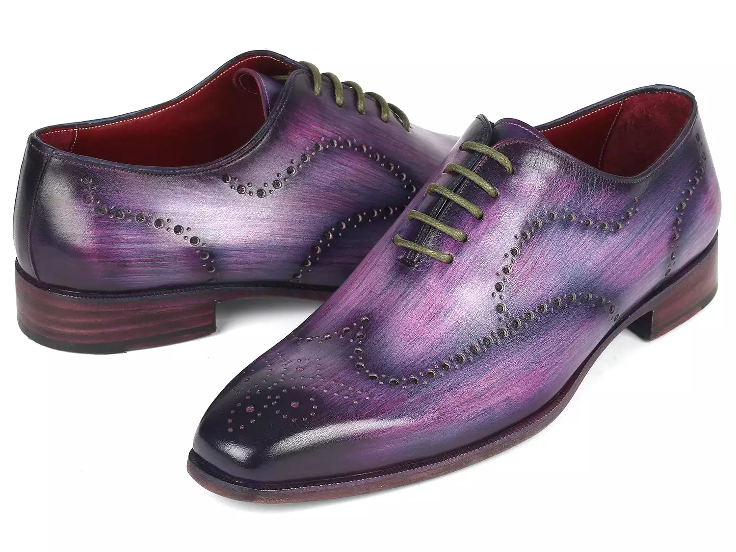 Paul Parkman Men's Wingtip Oxfords Purple - 741-PUR