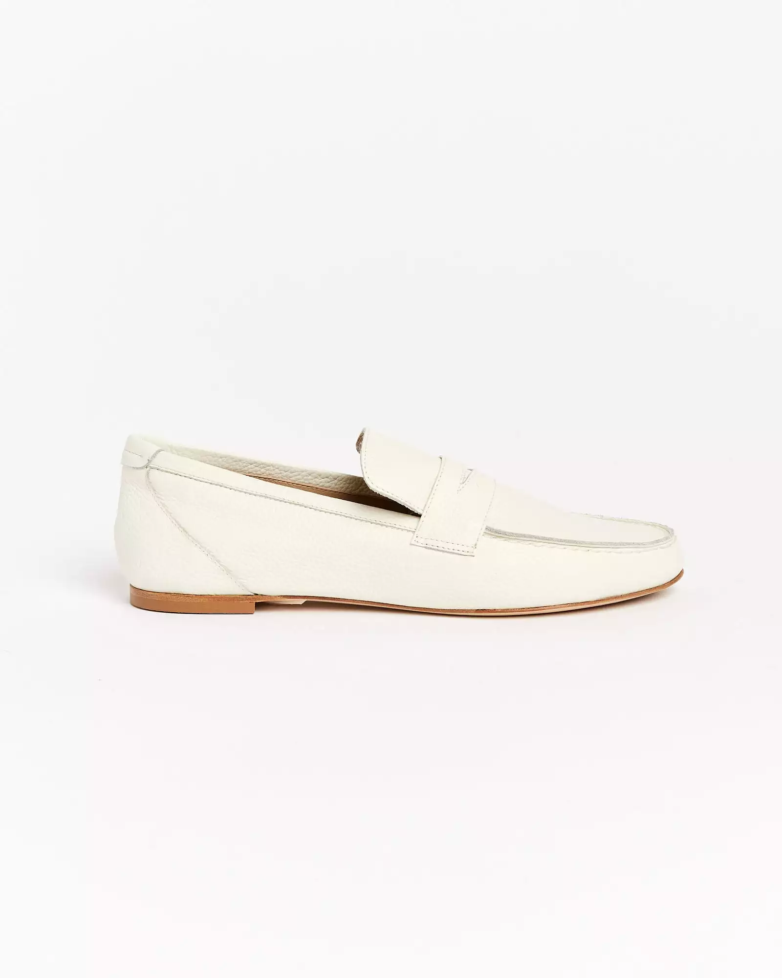 Penny Loafers in Pebble White