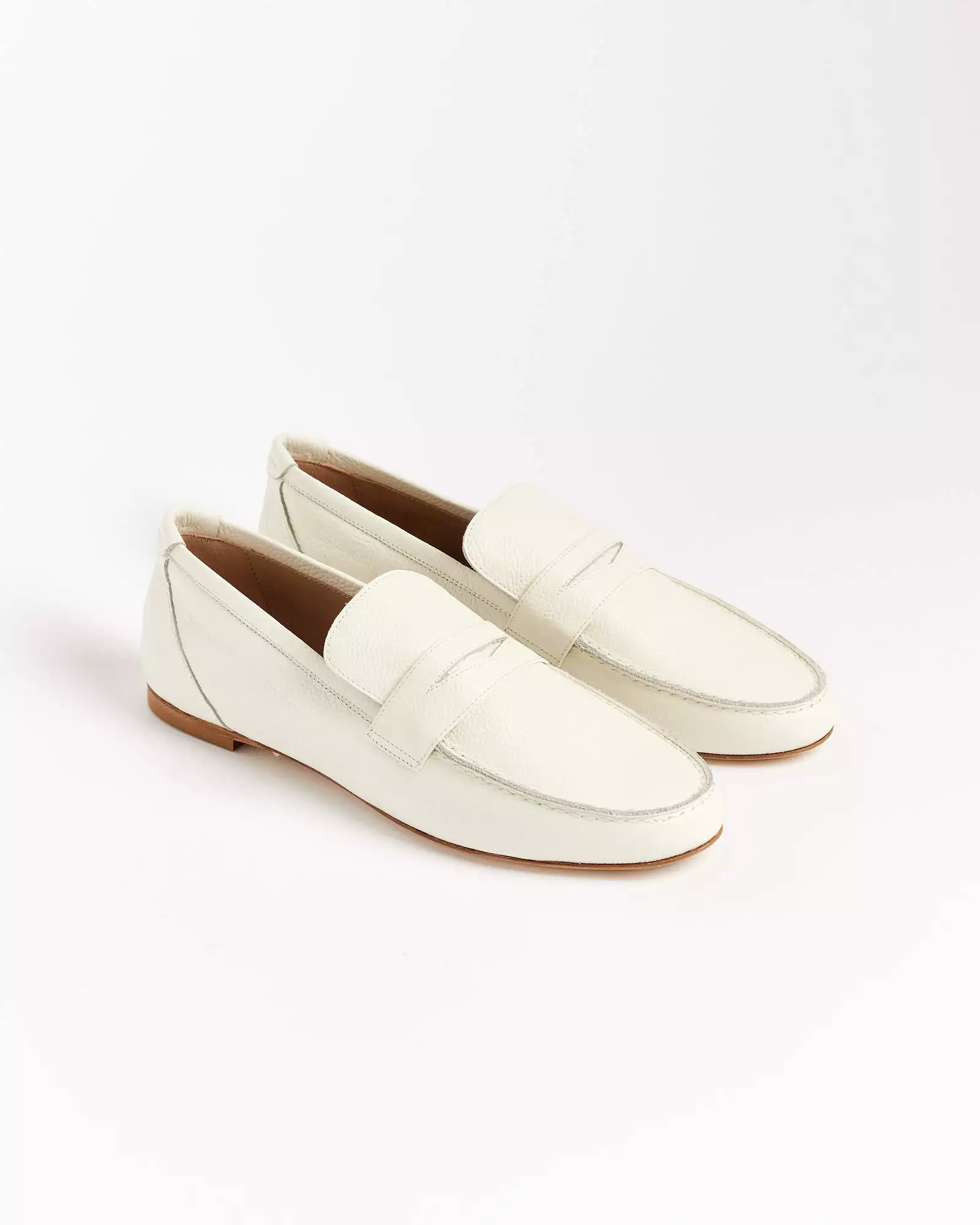 Penny Loafers in Pebble White