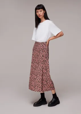 Pink Fuzzy Leopard Wrap Skirt