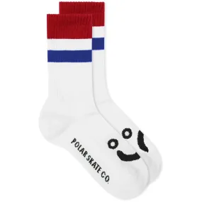 Polar Skate Co. Happy Sad SockRed Stripe