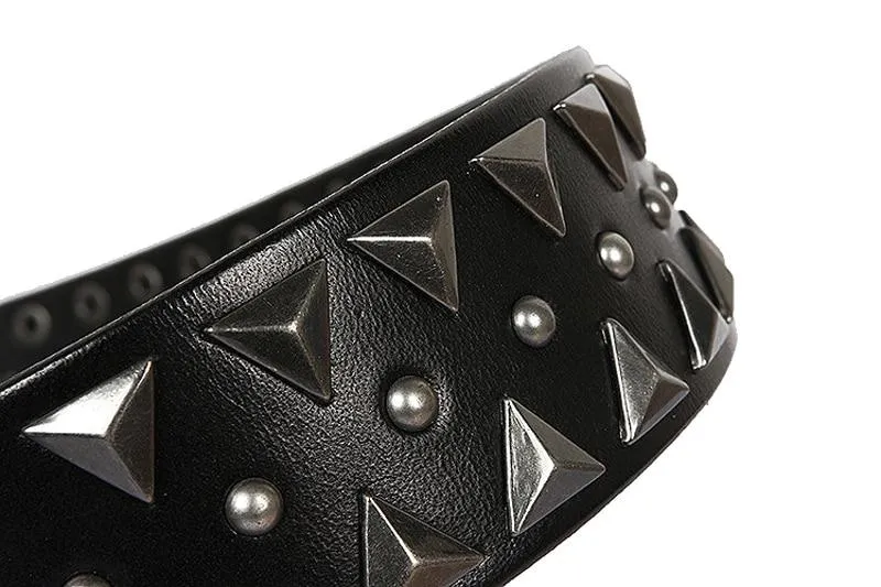 Punk Men's Genuine Leather Heavy Metal Studded Rivet Belt on Clearance