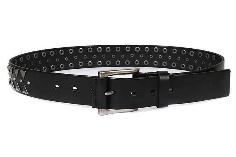 Punk Men's Genuine Leather Heavy Metal Studded Rivet Belt on Clearance