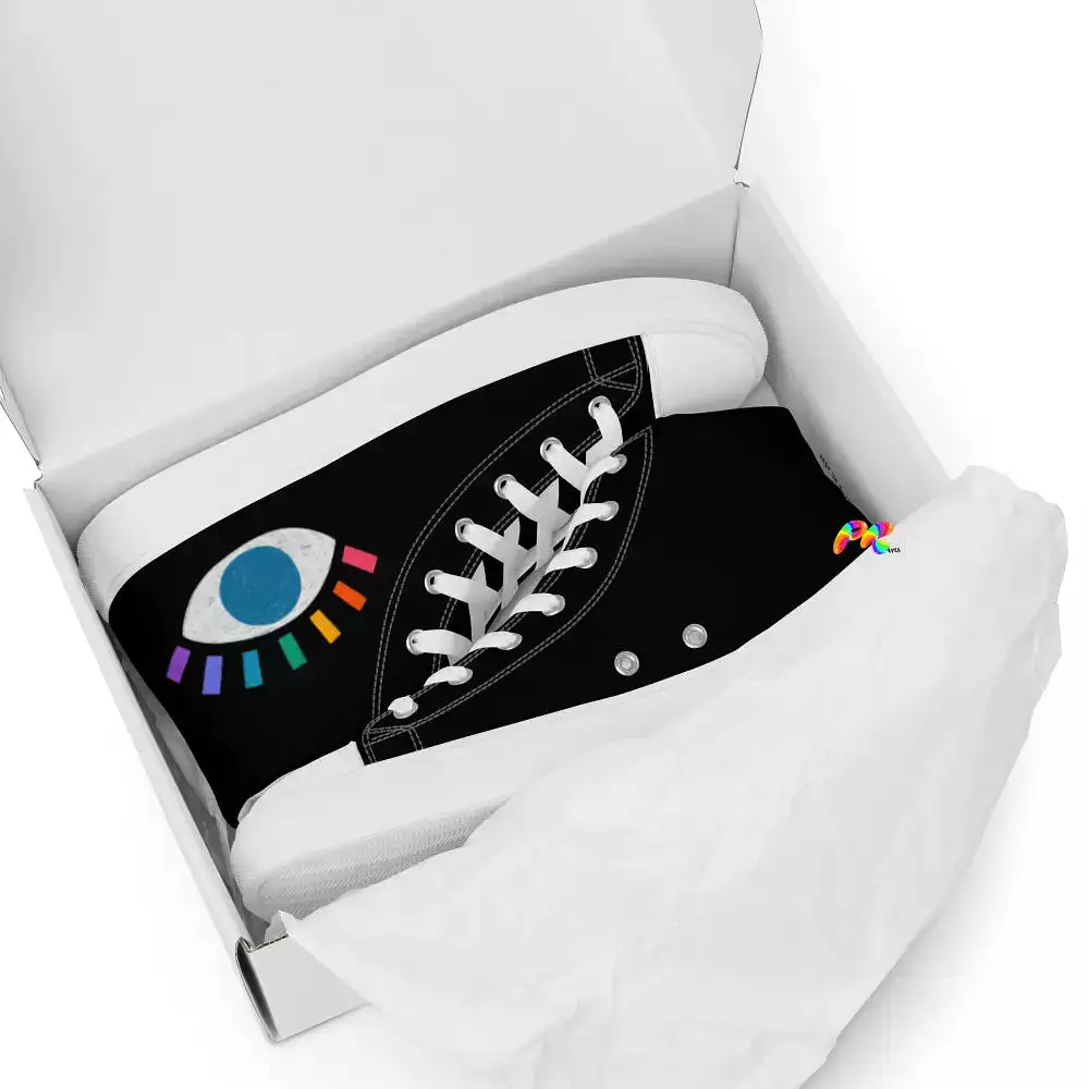 Rainbow Eye Women’s High Top Canvas Shoes