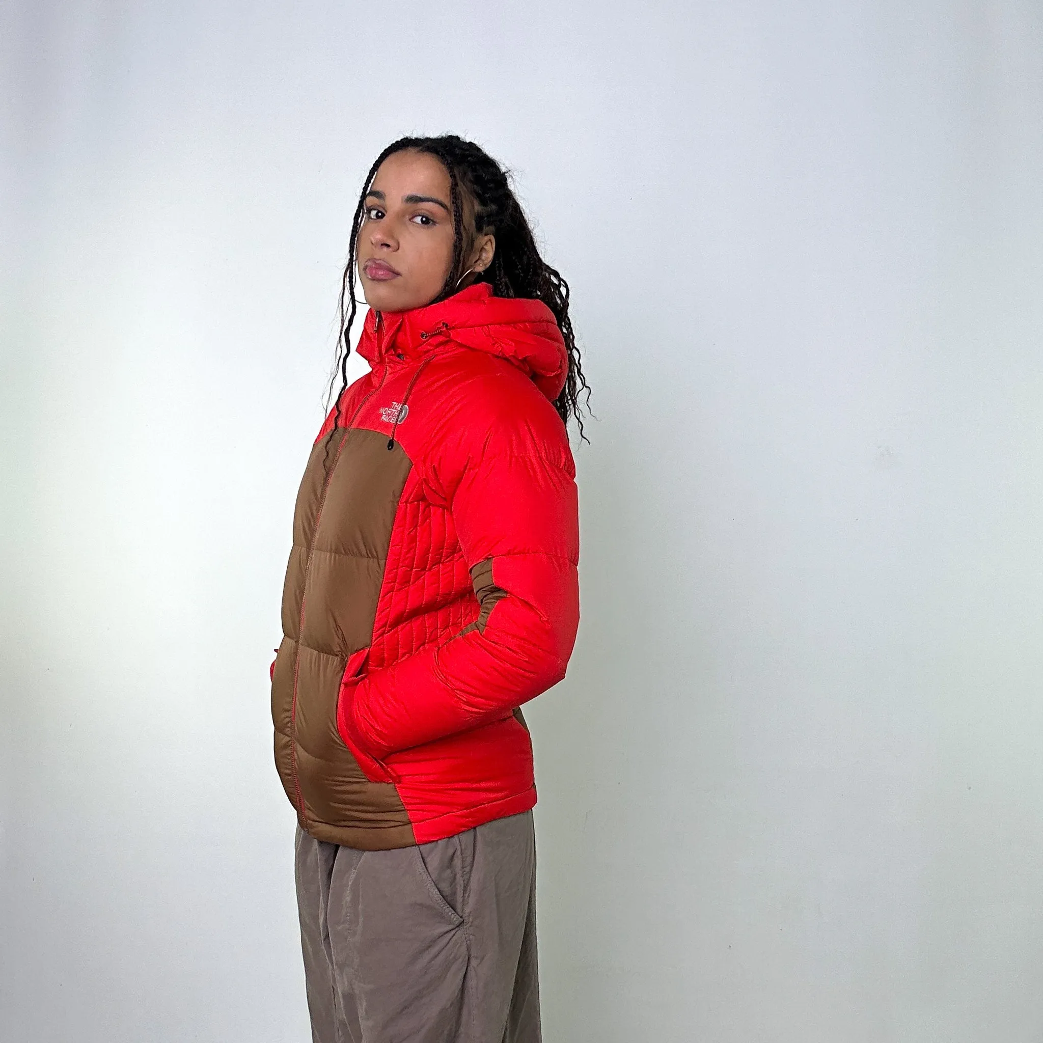 Red y2ks The North Face Puffer Jacket Coat (XS)