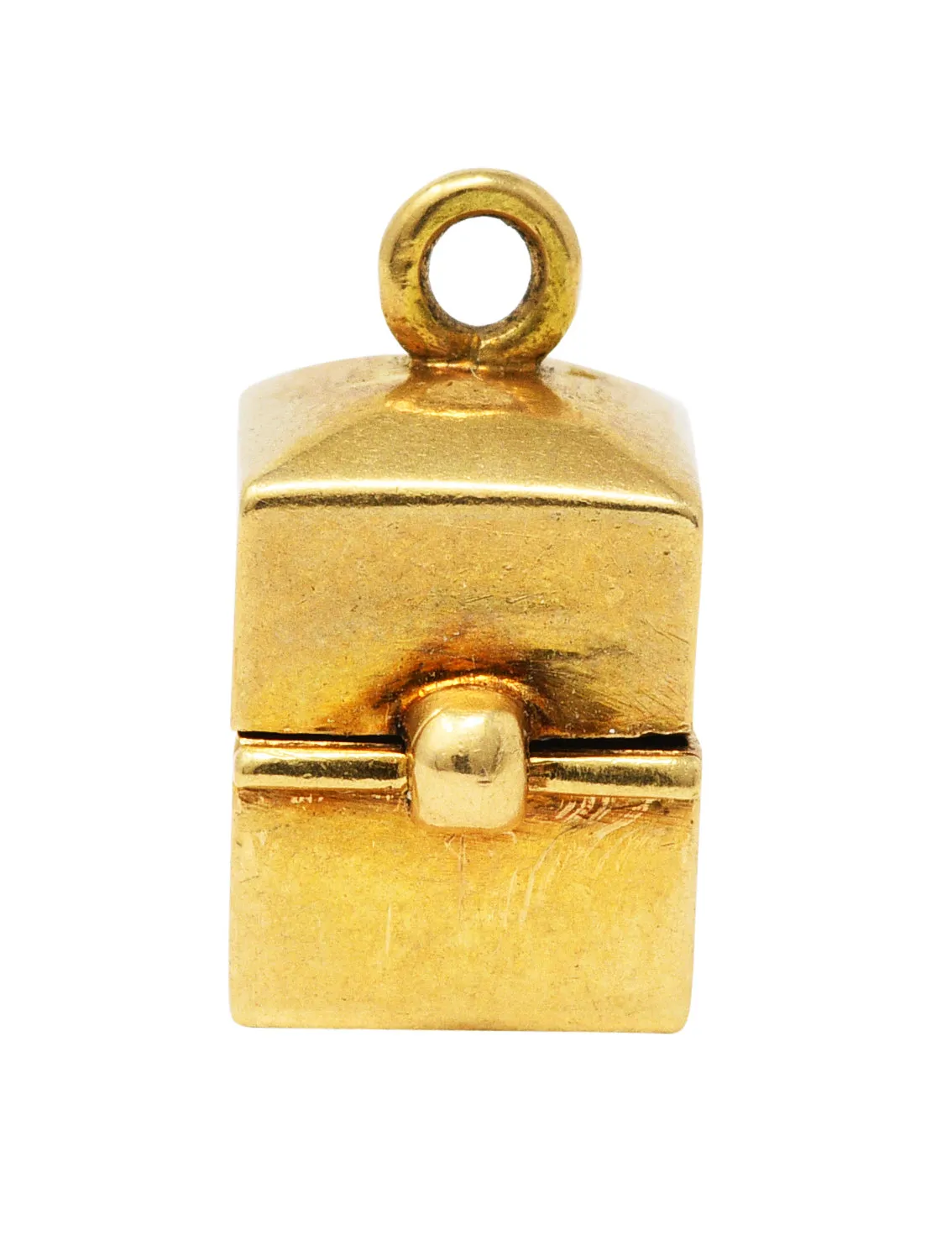 Retro Diamond 14 Karat Gold Marriage Ring Box Charm