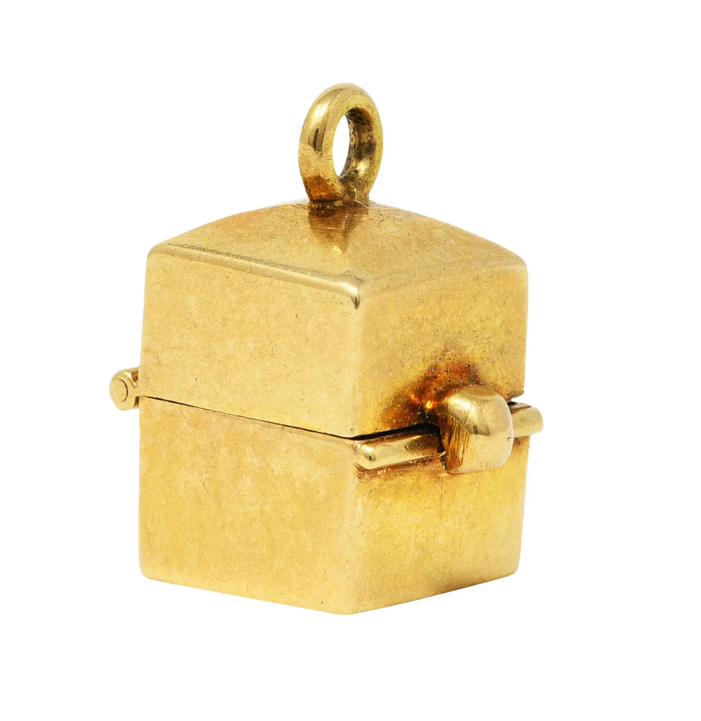 Retro Diamond 14 Karat Gold Marriage Ring Box Charm