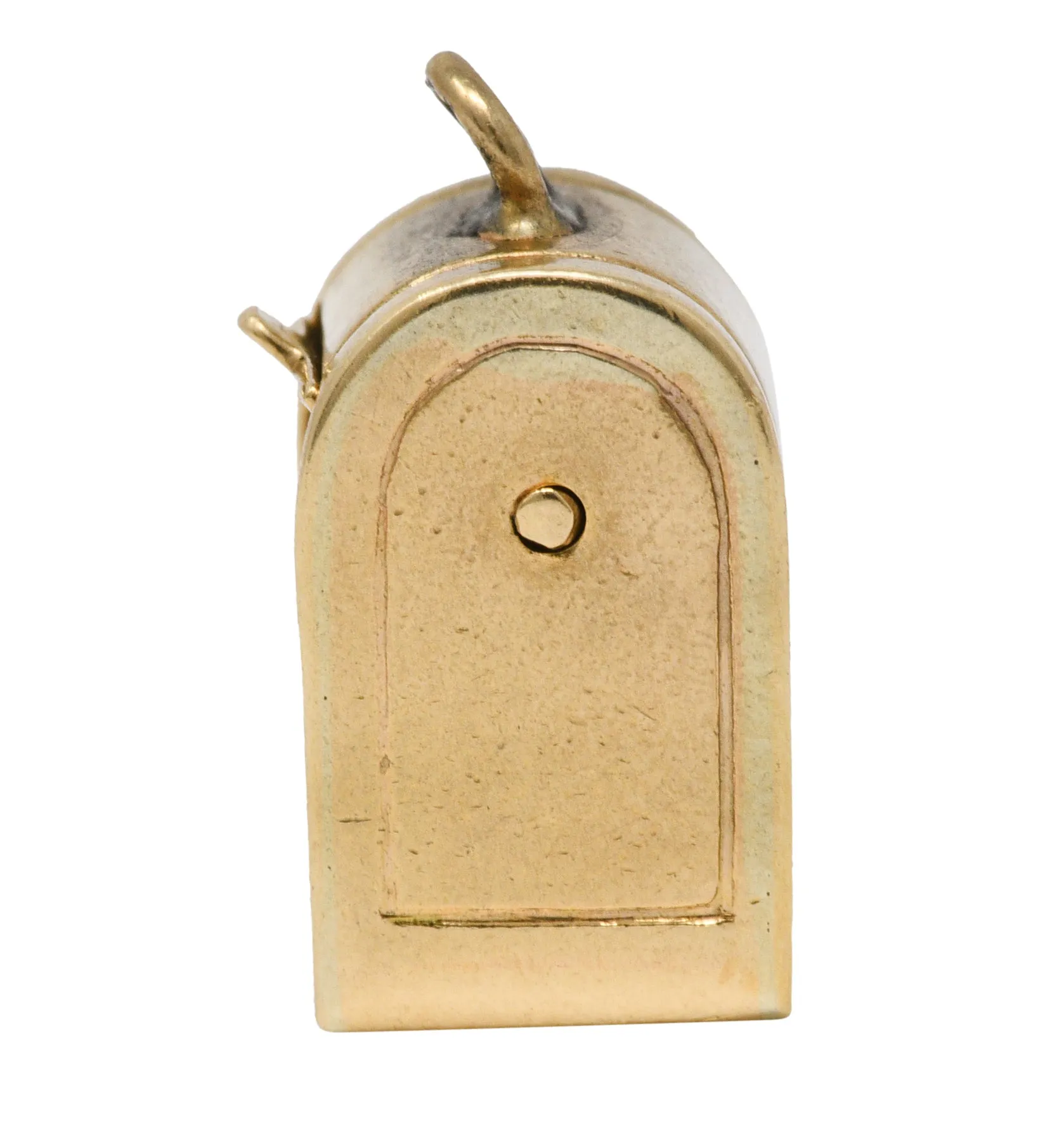 Retro Enamel 14 Karat Gold Love Letter Mailbox Charm