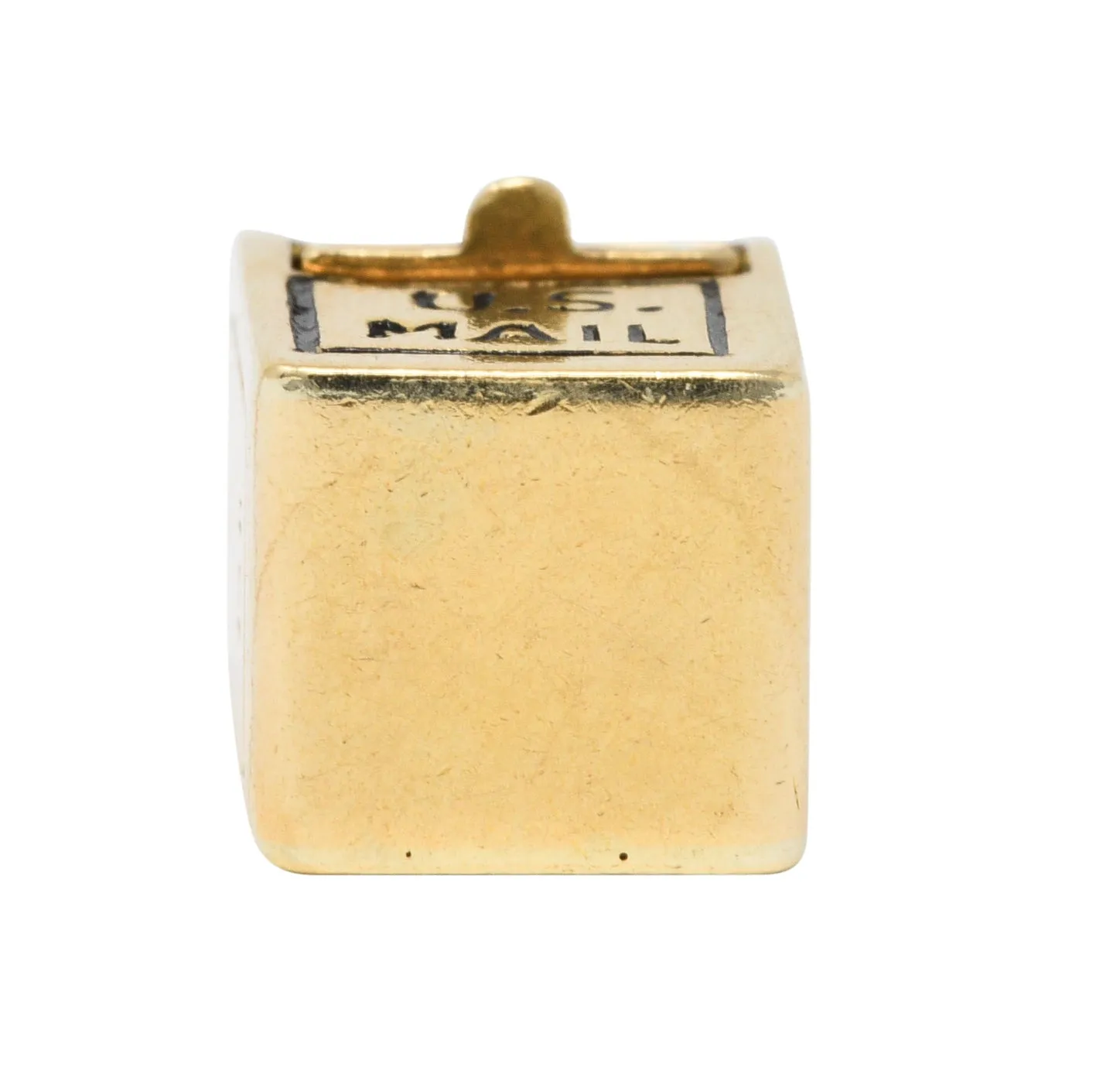 Retro Enamel 14 Karat Gold Love Letter Mailbox Charm