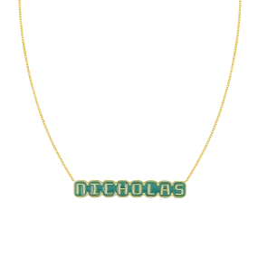 Retro Enamel Name Necklace