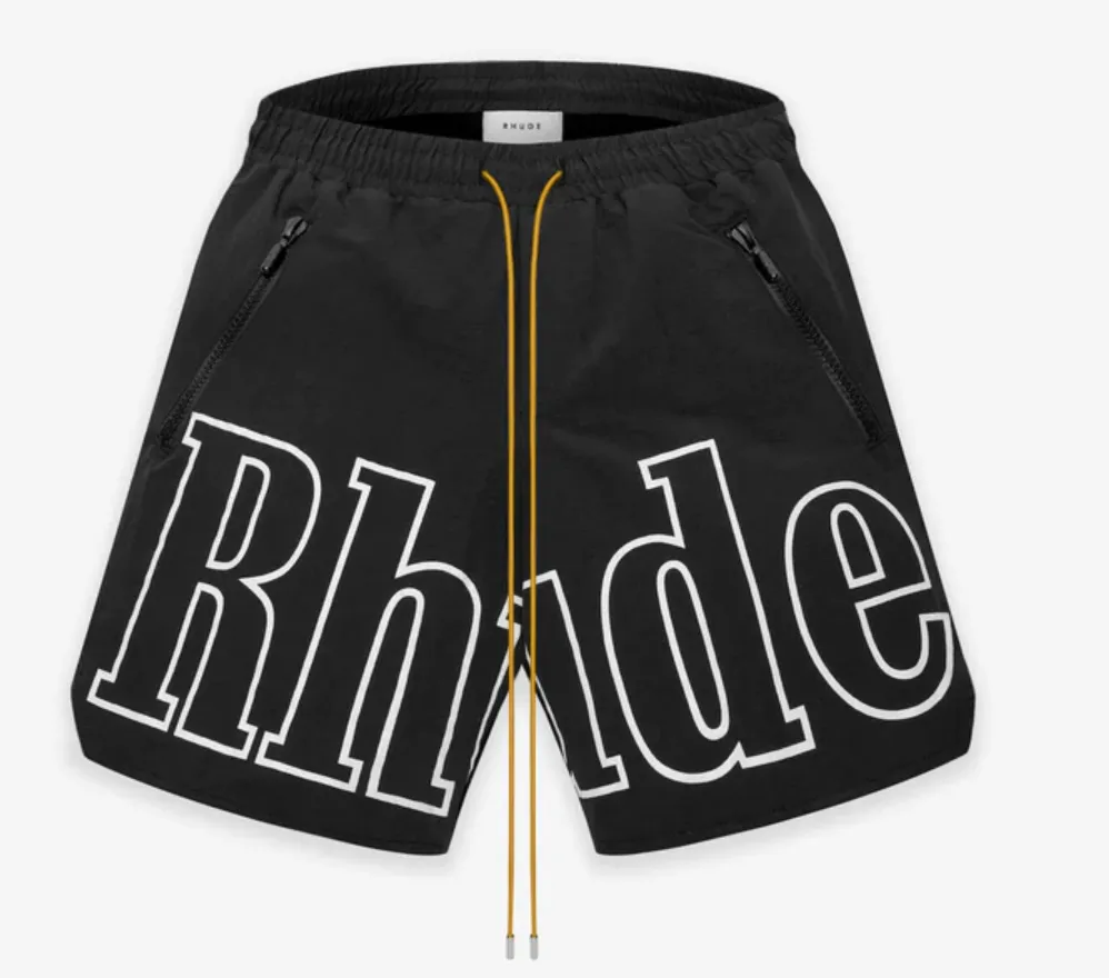 Rhude Logo Black Shorts