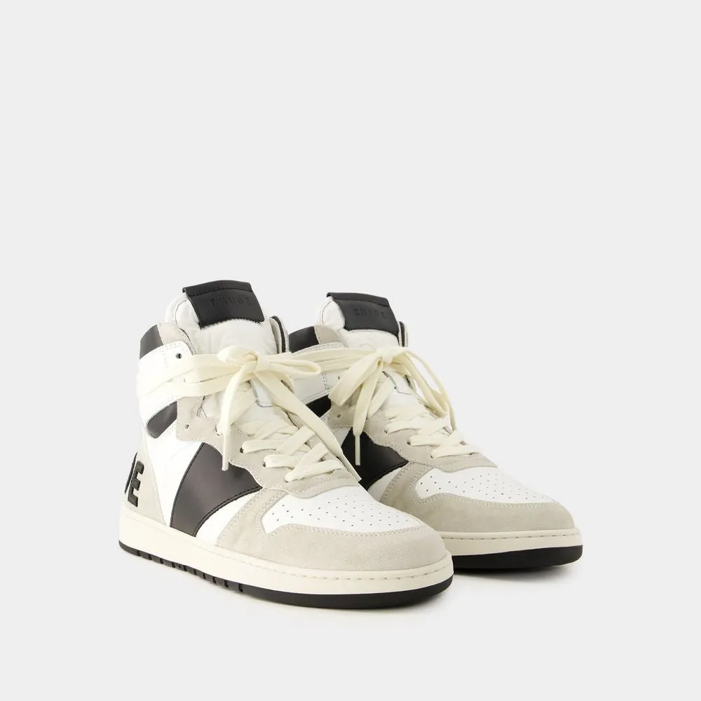 RHUDE Men's White Leather Sneakers for SS24