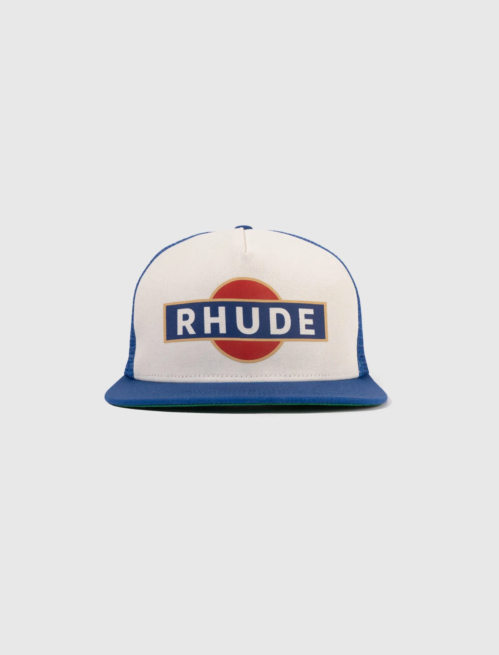 RHUDE RACER TRUCKER HAT   NAVY