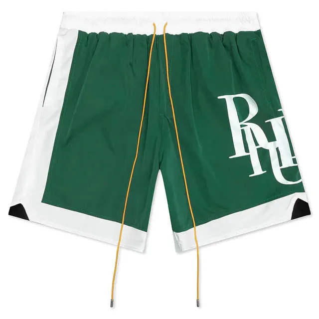 Rhude Side Logo Shorts - Forest Green