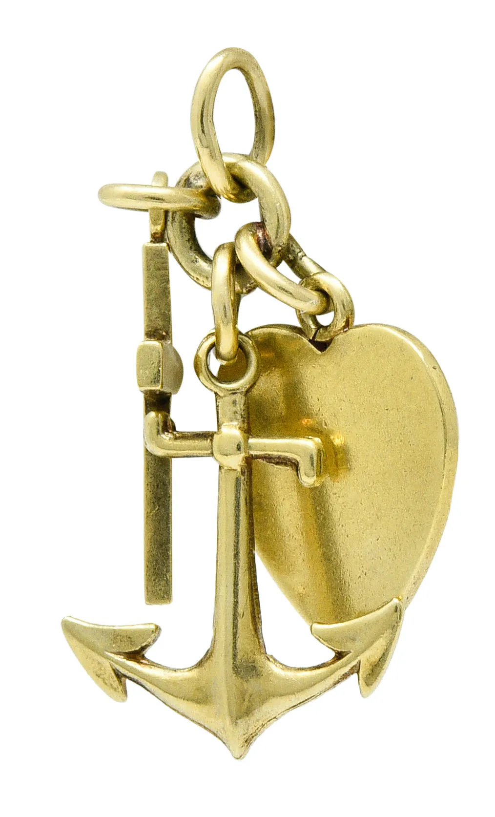 Richardson Mfg. Retro 14 Karat Gold Faith Hope & Love Charm