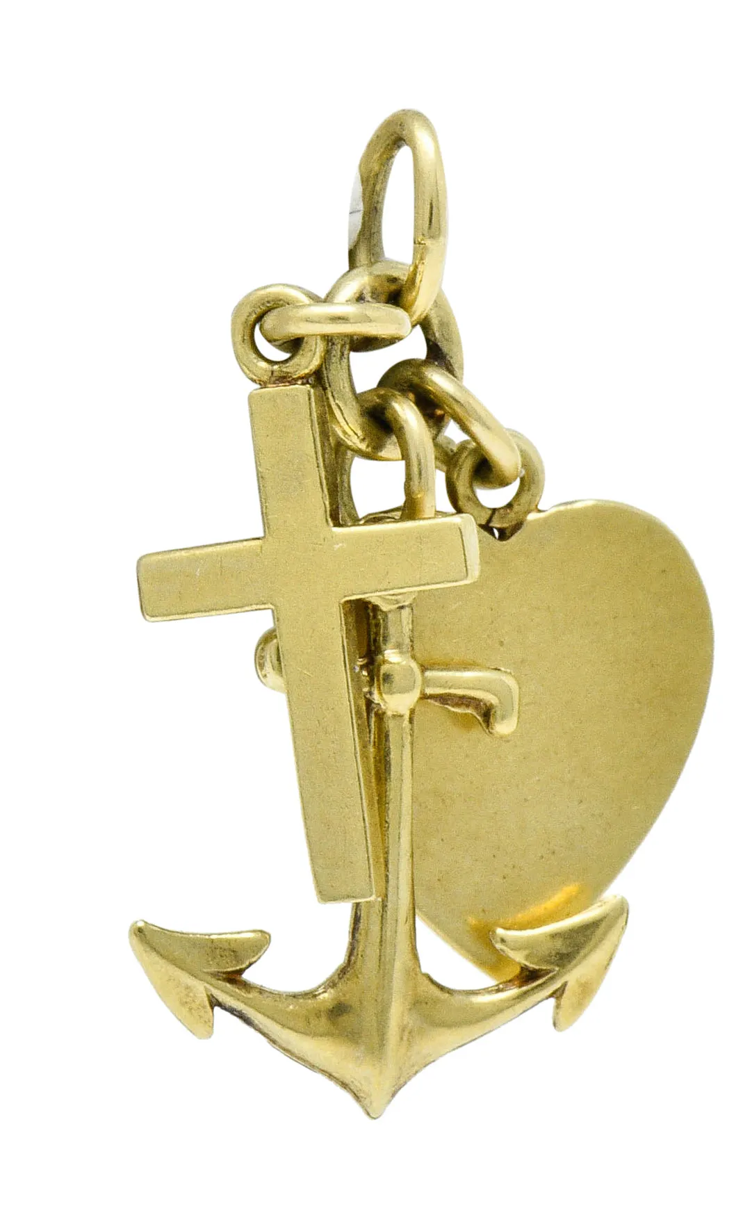 Richardson Mfg. Retro 14 Karat Gold Faith Hope & Love Charm