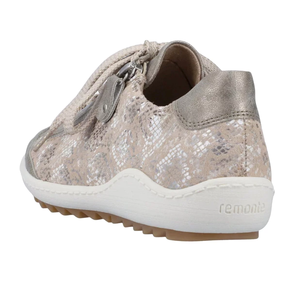 Rieker Women's R1402-62 Waterproof Pearl/Beige Metallic Leather