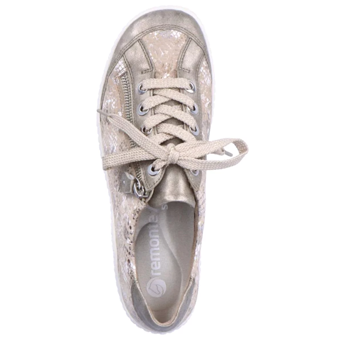 Rieker Women's R1402-62 Waterproof Pearl/Beige Metallic Leather