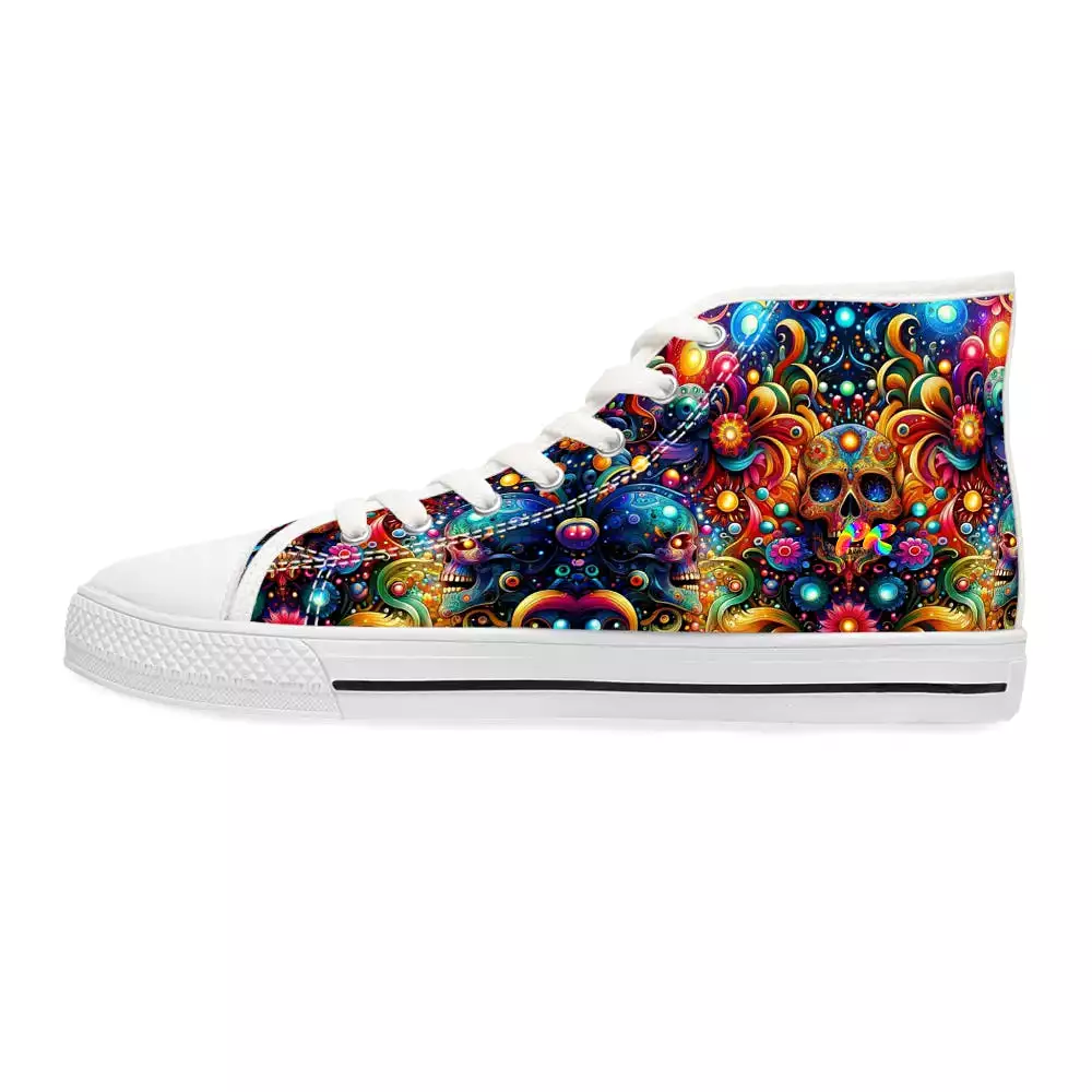 Skull Light Fantasia Rave Women's High Top Sneakers