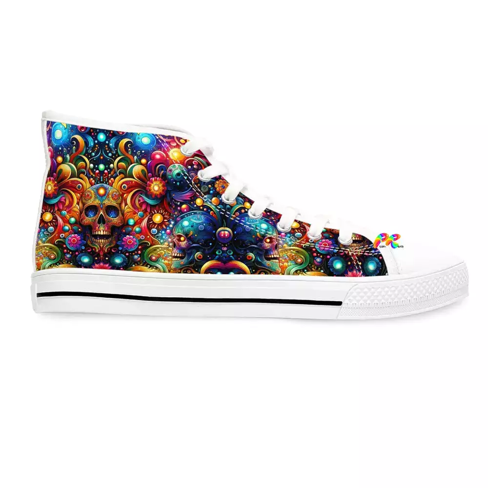 Skull Light Fantasia Rave Women's High Top Sneakers